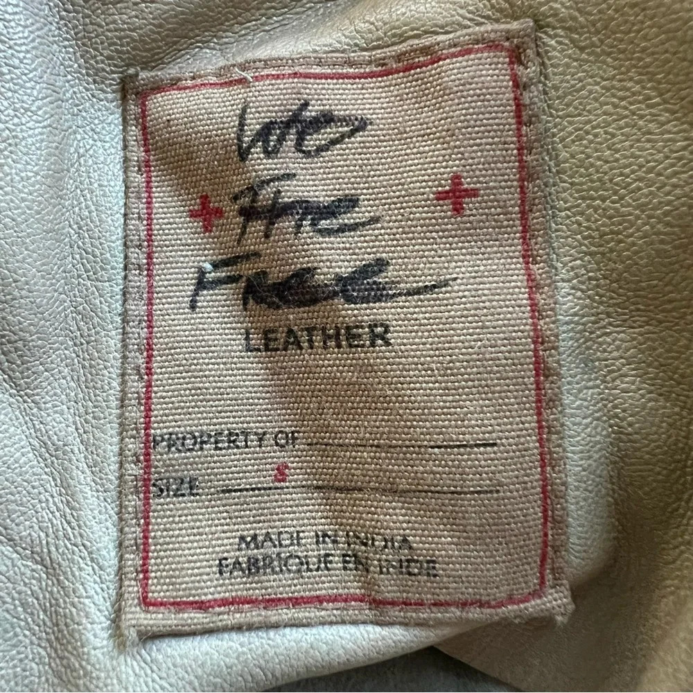 Free People We thefree crescent moon genuine leather jacket 17892 - Picture 9 of 10